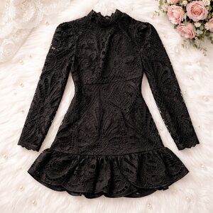 Francesca's Collections Elegant Black Lace Dress
